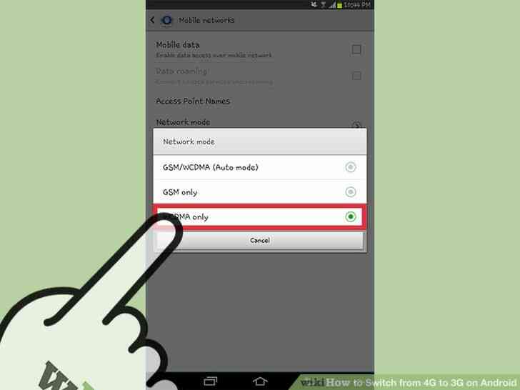 Image intitulée passer de la 4G à la 3G sur Android l